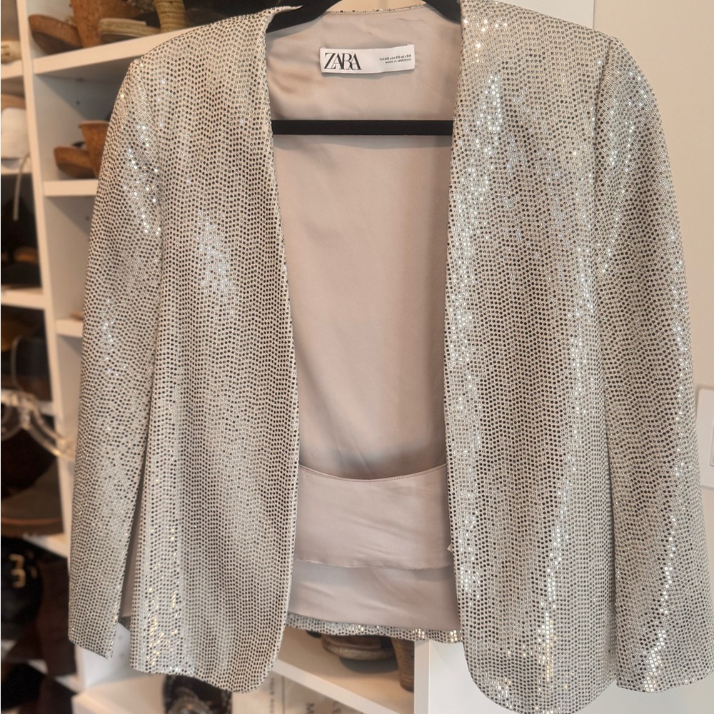 Zara Silver Sequin Women's Jacket